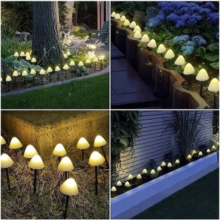 Záhradné LED lampy v tvare húb