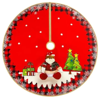 Vianočný koberček pod stromček 80 cm Snehuliak