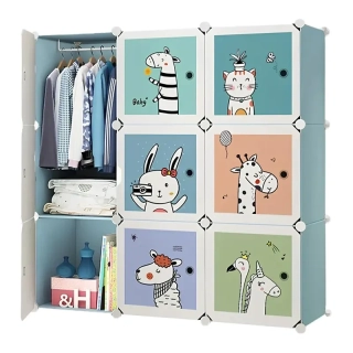Modulárna skriňa HÖGLER 9 modulov 109 x 109 x 37 cm modrá