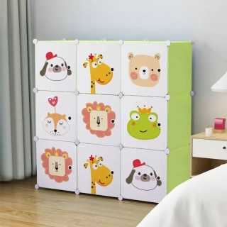 Modulárna skriňa HÖGLER 9 modulov 109 x 109 x 37 cm zelená