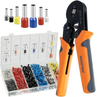 Kliešte na lisovanie dutiniek 0,25 – 10 mm² + 1200 dutiniek