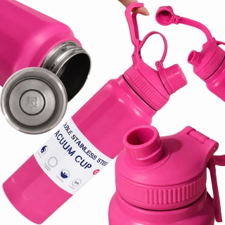 Nerezová termoska s náustkom 700 ml ružová