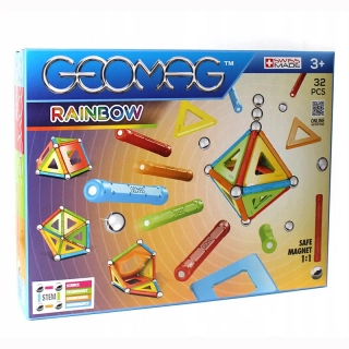 Geomag Rainbow 32 dielov – magnetická stavebnica pre kreatívne stavanie