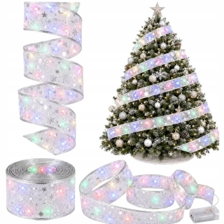Vianočná LED stuha na stromček 4 m biela