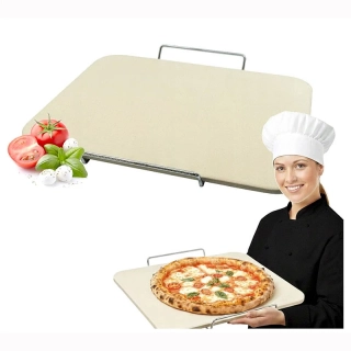Kameň na pizzu a chlieb z kordieritu 38 × 30 cm s rukoväťou