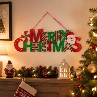 Vianočný závesný nápis Merry Christmas 50 × 16,3 cm
