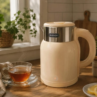 Retro rýchlovarná kanvica Marado 1,4 l 1500 W béžová