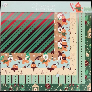 Vianočný papierový blok Christmas Paper Stack – 24 hárkov s vianočnými motívmi 30,5 × 30,5 cm