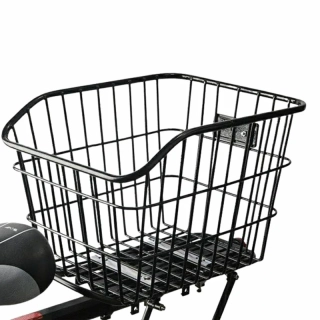 Zadný kovový košík na bicykel s odrazkou