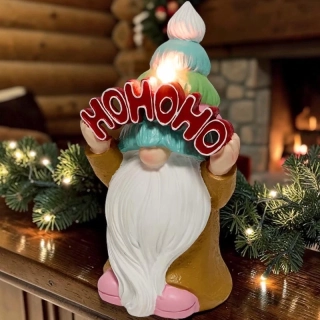 LED vianočný škriatok s nápisom HOHOHO 21,5 cm