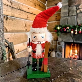 Vianočný luskáčik na lyžiach 16 cm
