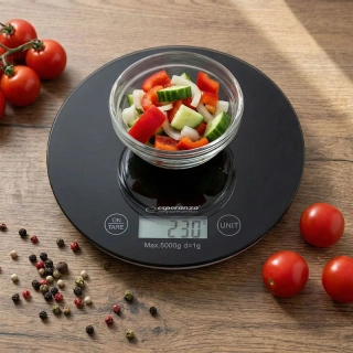 Okrúhla digitálna kuchynská váha Esperanza MANGO Black do 5 kg
