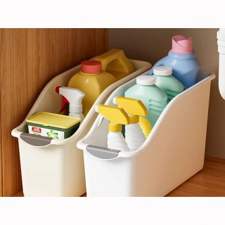 Úzky biely organizér do kuchynskej skrinky 36,5 × 13 × 20 cm