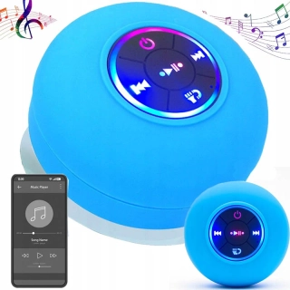 Modrý mini Bluetooth reproduktor s prísavkou IPX4