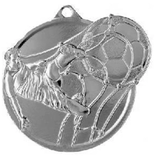 MMC46050 Strieborná futbalová medaila 60 × 50 mm