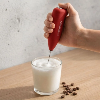 Ručný napeňovač mlieka Esperanza LATTE – červený