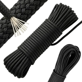 Paracord šnúra FOXTER 30 m čierna, nosnosť do 180 kg