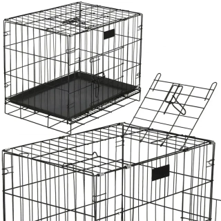 Transportná kovová klietka pre psa NUXIE PREMIUM veľkosť M 77 x 48 x 57 cm