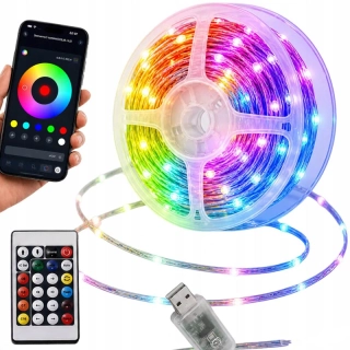 RGB LED svetelná reťaz 10 m USB s diaľkovým ovládaním, aplikáciou a Music Sync