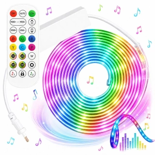 RGB LED neónový pás 10 m s Bluetooth, aplikáciou a diaľkovým ovládaním