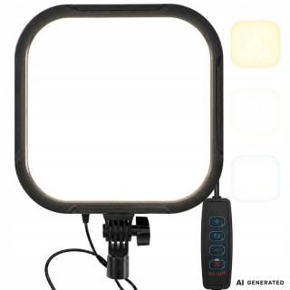 LED panelové svetlo 23 × 23 cm na natáčanie, fotenie a make-up