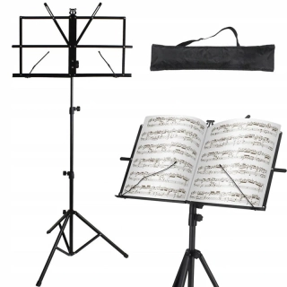 Notový stojan s puzdrom a nastaviteľnou výškou 70 – 132 cm