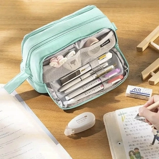 Peračník – organizér na školské potreby zelený
