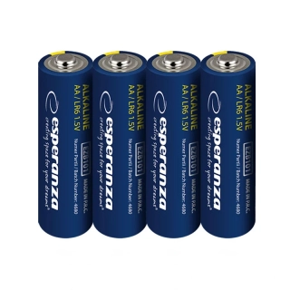 Alkalické batérie Esperanza AA 1,5 V – 4 ks