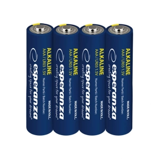 Alkalické batérie Esperanza AAA 1,5 V – 4 ks