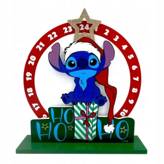 Drevený adventný kalendár Disney Stitch 28 × 30 × 7 cm