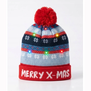 Vianočná zimná čiapka s LED svetielkami Merry X-Mas – univerzálna veľkosť