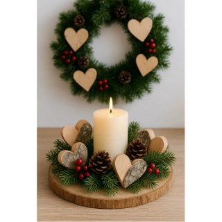 Drevené dekorácie srdiečka 8 ks