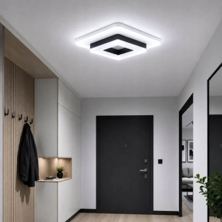 Stropné LED svietidlo čierne 20 W 24 x 24 cm studená biela