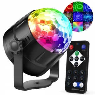 LED disco projektor RGB s diaľkovým ovládaním