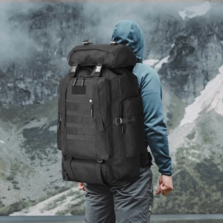 Turistický batoh 100 l na trekking a viacdňové výpravy čierny
