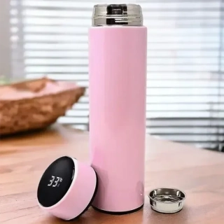 Termohrnček Smart 500 ml s LED ukazovateľom teploty ružový