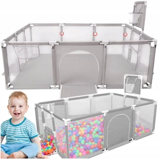 Detská ohrádka a hrací priestor XXL 230 × 122 cm s košom a bránkami