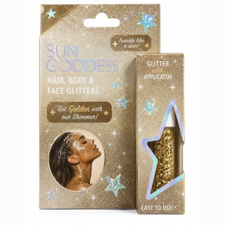 Sun Goddess zlaté trblietky na vlasy, telo a tvár