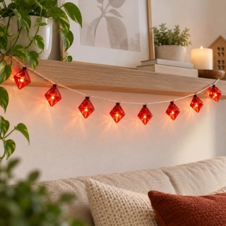 LED girlanda 8 sklenených bodov 1,4 m