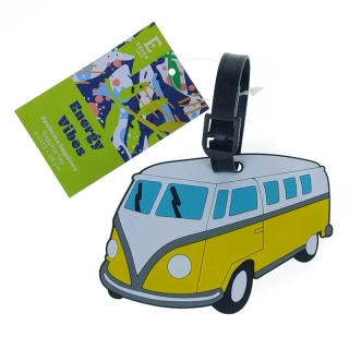 Visačka na batožinu VW Camper 8 × 10,5 cm – žltá