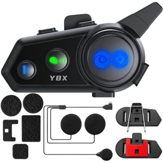 Motocyklový interkom Y8X Mesh Bluetooth pre 8 používateľov