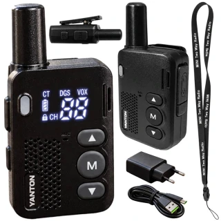 Mini vysielačka Walkie-Talkie T59 2 W – 16 kanálov, USB-C