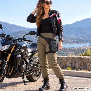 Motocyklová taška na nohu čierna