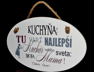 Tabuľka drevená elipsa 18x28,5cm Kuchyňa