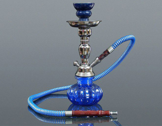 Dekoratívna váza s hadičkou - 28cm/1 modrá