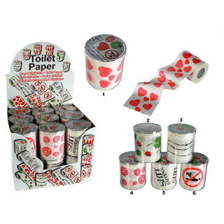 Žartovný toaletný papier s potlačou