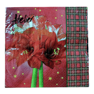 Papierové servítky Amarela s kvetinovým vzorom 33 × 33 cm, 20 ks